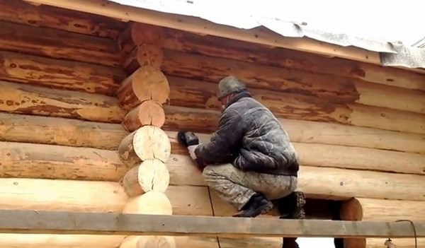 Шлифовка деревянного дома