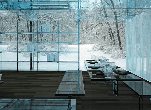 На фото – дом со стеклянными стенами
